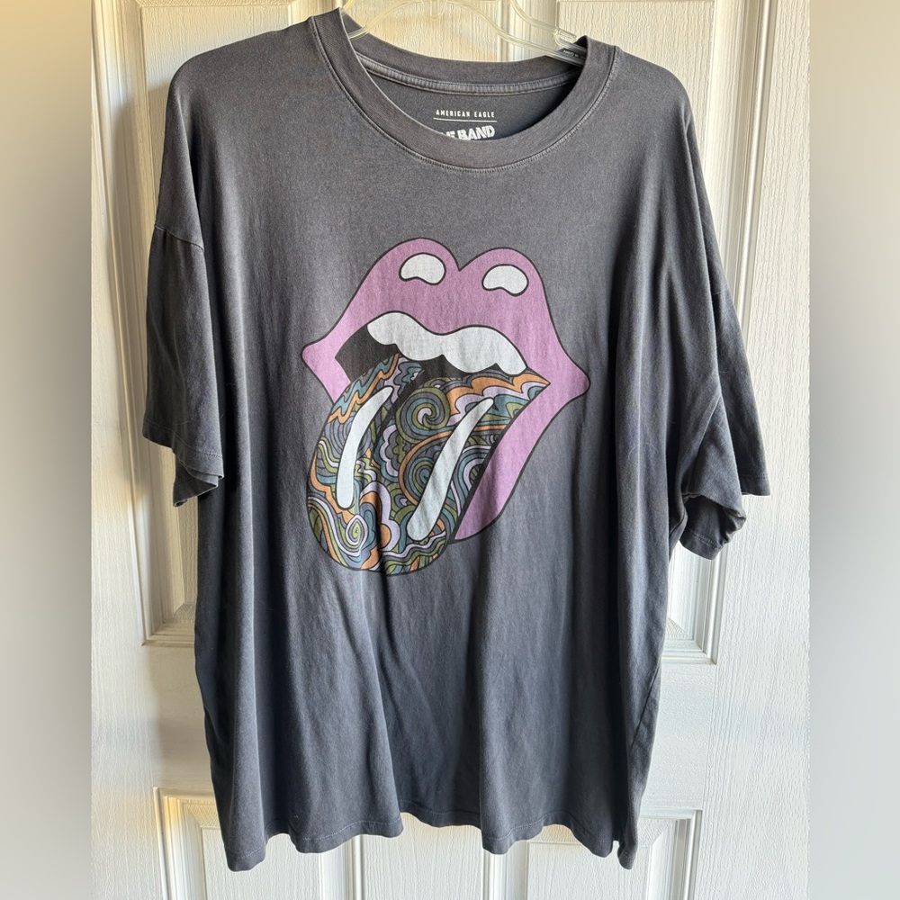 American Eagle Outfitters Oversized Gray Band Tee